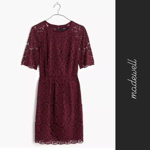 Madewell Lace Magnolia Dress Maroon • 12